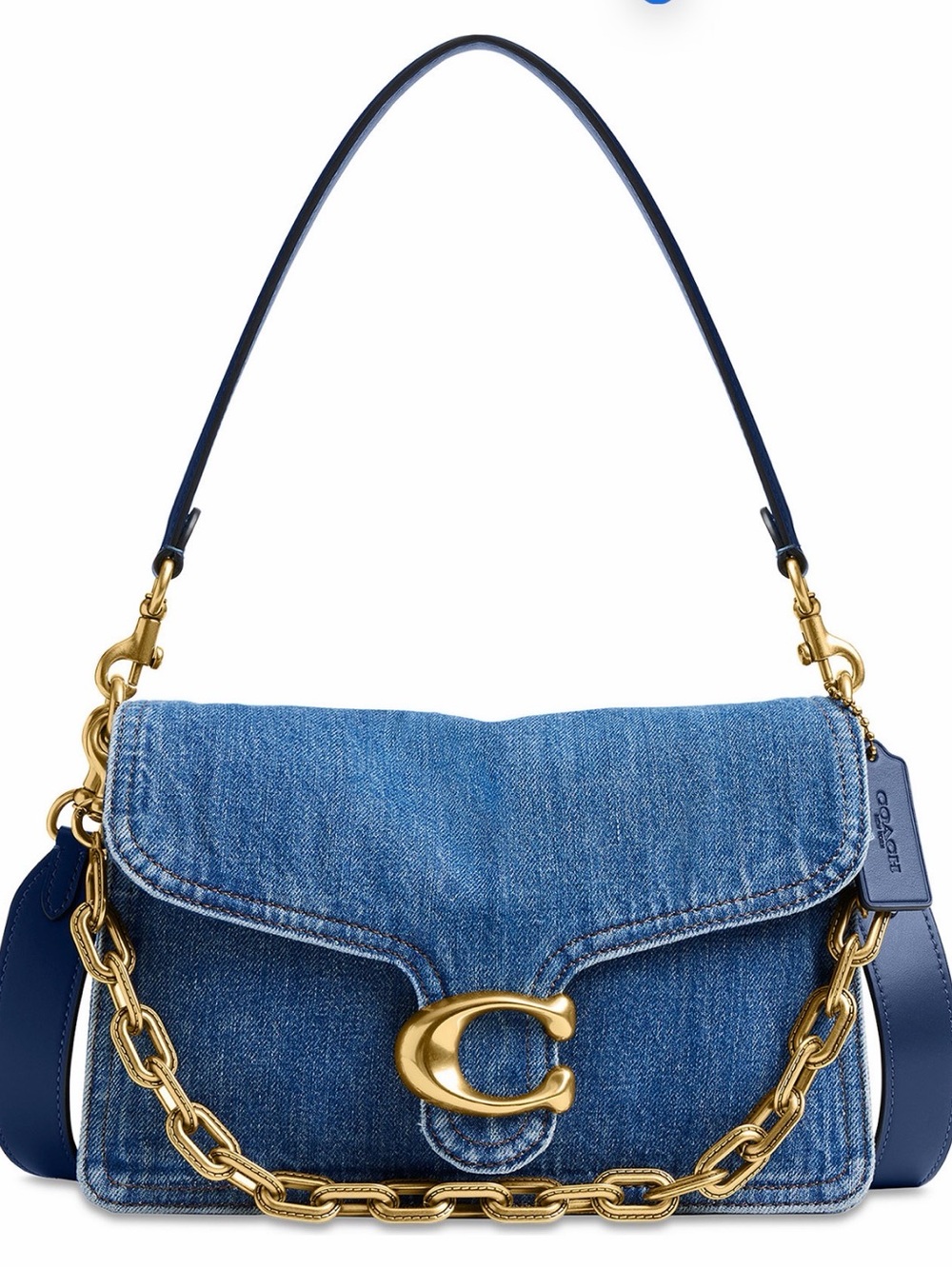 Coach Chain Tabby Small Denim Shoulder Bag - Picture 9 of 9